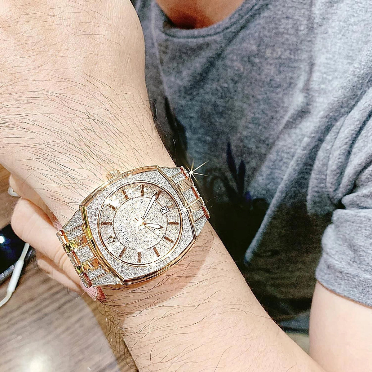  Shop Authentic Bulova Phantom Crystal Silver Dial Two Tone Steel Strap Watch for Men - 98B324 - Luxxuri