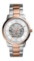  Shop Authentic Fossil Neutra Automatic Skeleton White Dial Two Tone Steel Strap Watch for Men - ME3196 - Luxxuri
