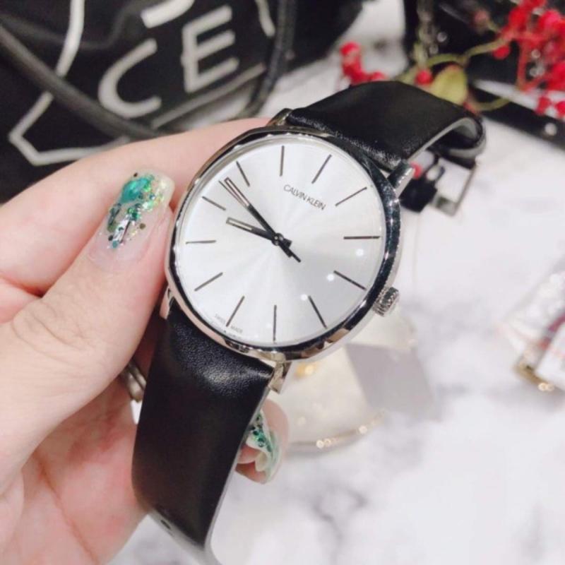  Shop Authentic Calvin Klein Posh Silver Dial Black Leather Strap Watch for Men - K8Q311C6 - Luxxuri