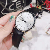  Shop Authentic Calvin Klein Posh Silver Dial Black Leather Strap Watch for Men - K8Q311C6 - Luxxuri