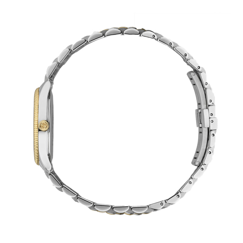  Shop Authentic Gucci G Timeless Quartz Blue Dial Two Tone Steel Strap Watch For Women - YA1265029 - Luxxuri