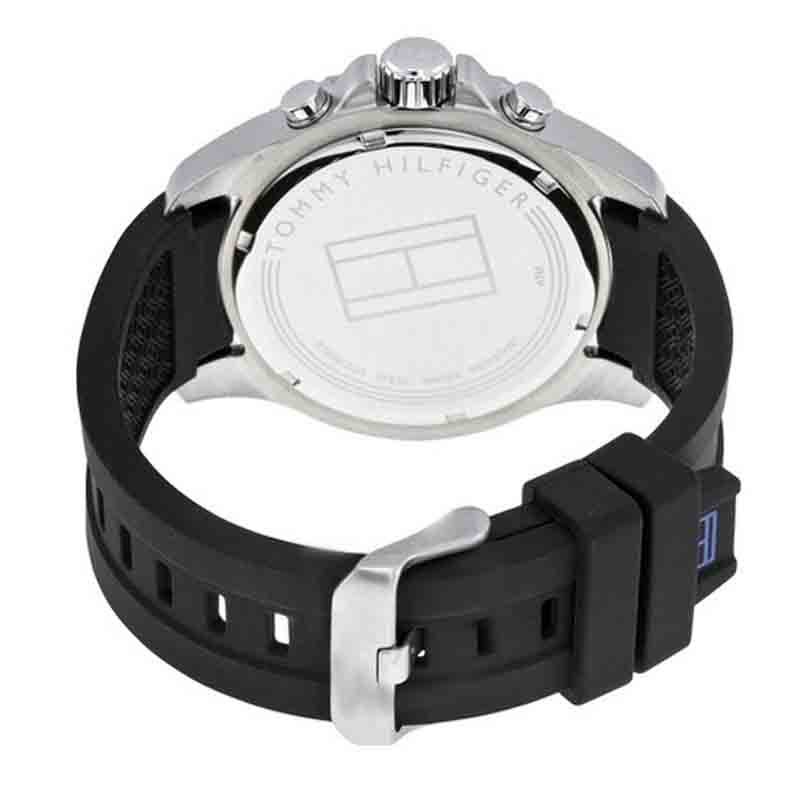  Shop Authentic Tommy Hilfiger Sport Multifunction Black Dial Black Rubber Strap Watch for Men - 1791143 - Luxxuri