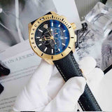  Shop Authentic Versace Casual Chronograph Black Dial Black Leather Strap Watch for Men - VERG003-18 - Luxxuri