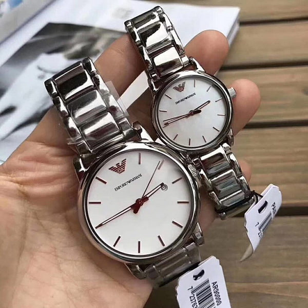  Shop Authentic Emporio Armani Quartz White Dial Silver Steel Strap Watch For Men - AR90000 - Luxxuri