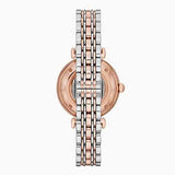  Shop Authentic Emporio Armani Gianni T-Bar Analog White Dial Two Tone Steel Strap Watch For Women - AR60019 - Luxxuri