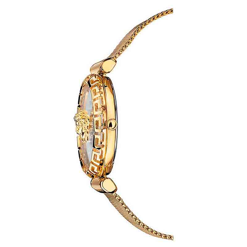  Shop Authentic Versace Palazzo Empire Greca White Dial Gold Mesh Bracelet Watch for Women - VEDV00619 - Luxxuri