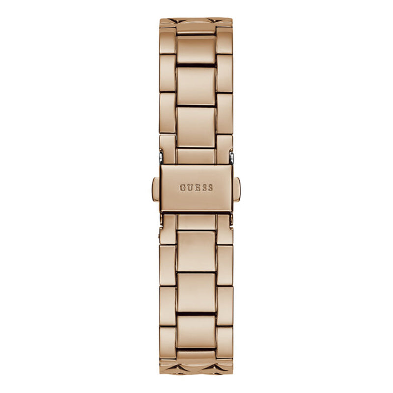  Shop Authentic Guess Rumour Quartz Rose Gold Dial Rose Gold Steel Strap Watch For Women - GW0613L3 - Luxxuri