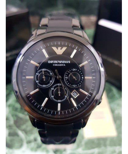  Shop Authentic Emporio Armani Ceramica Chronograph Black Dial Black Steel Strap Watch For Men - AR1451 - Luxxuri