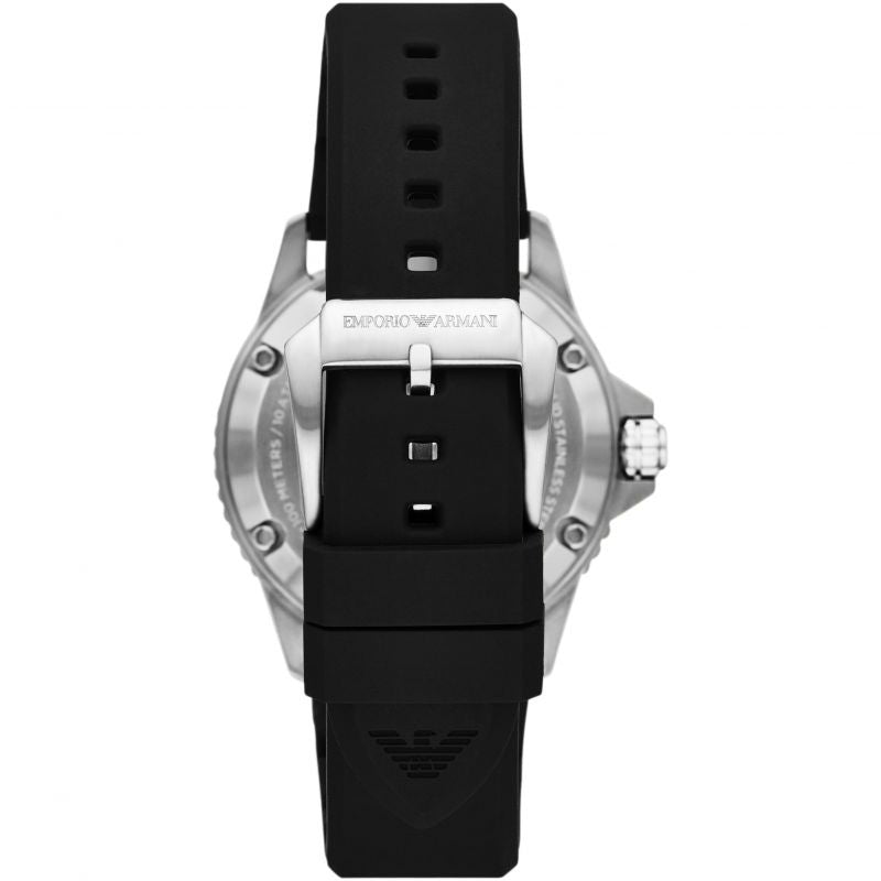  Shop Authentic Emporio Armani Meccanico Automatic Black Dial Black Silicone Strap Watch For Men - AR60062 - Luxxuri