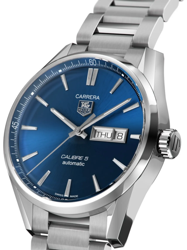  Shop Authentic Tag Heuer Carrera Automatic Blue Dial Silver Steel Strap Watch for Men - WAR201E.BA0723 - Luxxuri