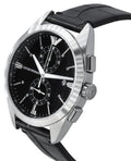 Shop Authentic Emporio Armani Claudio Chronograph Black Dial Black Leather Strap Watch For Men - AR11542 - Luxxuri