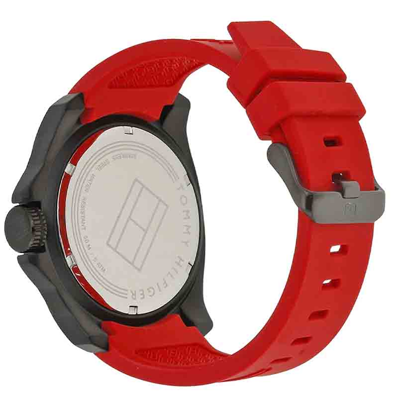 Shop Authentic Tommy Hilfiger Windsurf Black Dial Red Rubber Strap Watch for Men - 1791112 - Luxxuri