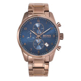  Shop Authentic Hugo Boss Skymaster Blue Dial Brown Steel Strap Watch for Men - 1513788 - Luxxuri
