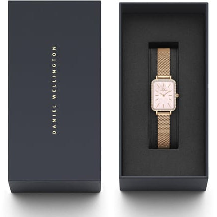  Shop Authentic Daniel Wellington Quadro Studio White Dial Rose Gold Mesh Strap Watch For Women - DW00100517 - Luxxuri