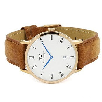  Shop Authentic Daniel Wellington Dapper Durham White Dial Brown Leather Strap Watch For Men - DW00100115 - Luxxuri