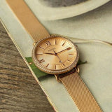  Shop Authentic Fossil Jacqueline Quartz Rose Gold Dial Rose Gold Mesh Strap Watch for Women - ES4628 - Luxxuri