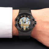  Shop Authentic Maserati Potenza Automatic Black Dial Black Leather Strap Watch For Men - R8821108036 - Luxxuri