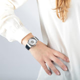  Shop Authentic Maserati Potenza Diamonds Silver Dial Blue Leather Strap Watch For Women - R8851108502 - Luxxuri
