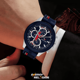  Shop Authentic Tommy Hilfiger Clark Chronograph Blue Dial Black Leather Strap Watch For Men - 1792083 - Luxxuri