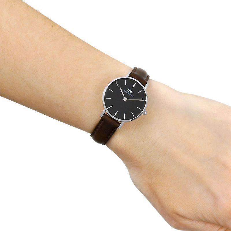  Shop Authentic Daniel Wellington Classic Petite Bristol Black Dial Brown Leather Strap Watch For Women - DW00100233 - Luxxuri