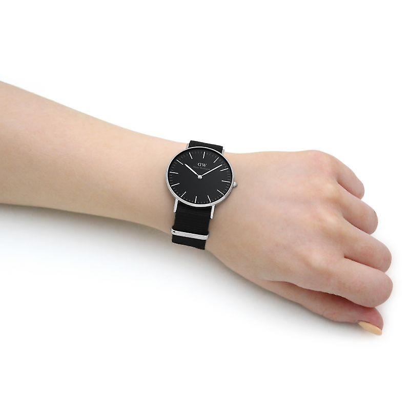  Shop Authentic Daniel Wellington Classic Cornwall Quartz Black Dial Black Nylon Strap Watch For Women - DW00100151 - Luxxuri