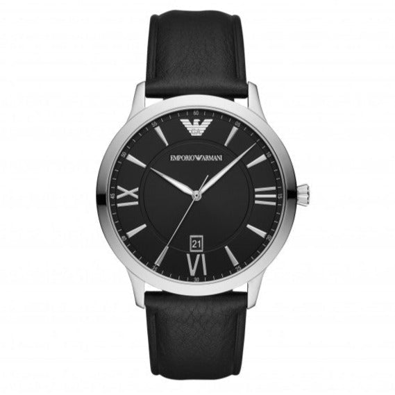  Shop Authentic Emporio Armani Giovanni Analog Black Dial Black Leather Strap Watch For Men - AR11210 - Luxxuri