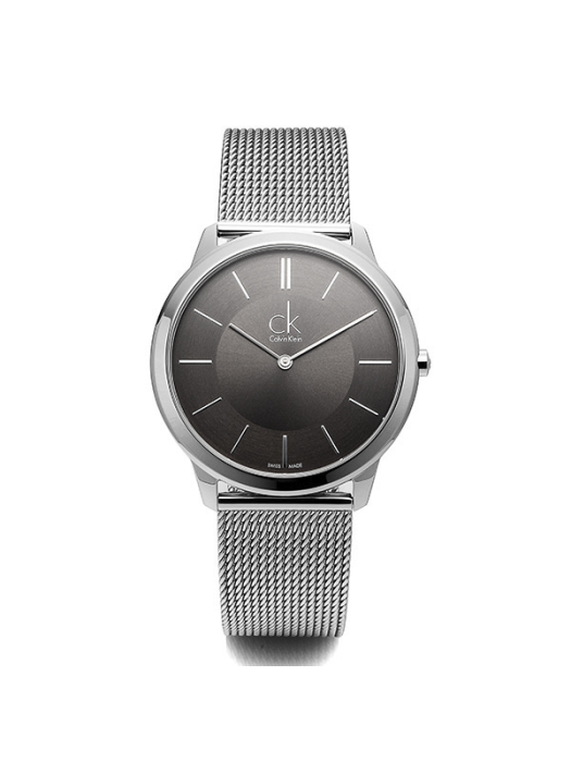  Shop Authentic Calvin Klein Minimal Grey Dial Silver Mesh Bracelet Watch for Men - K3M22124 - Luxxuri