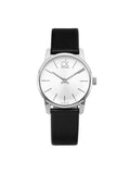  Shop Authentic Calvin Klein City Silver Dial Black Leather Strap Watch For Women - K2G231C6 - Luxxuri