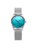  Shop Authentic Gucci G-Timeless Turquoise Mother of Pearl Dial Silver Mesh Bracelet Watch For Women - YA126582 - Luxxuri