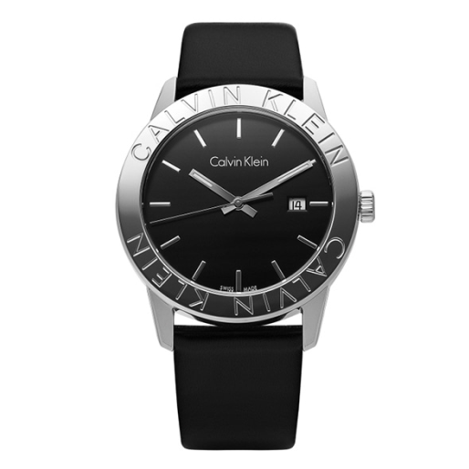  Shop Authentic Calvin Klein Steady Black Dial Black Leather Strap Watch for Women - K7Q211C1 - Luxxuri