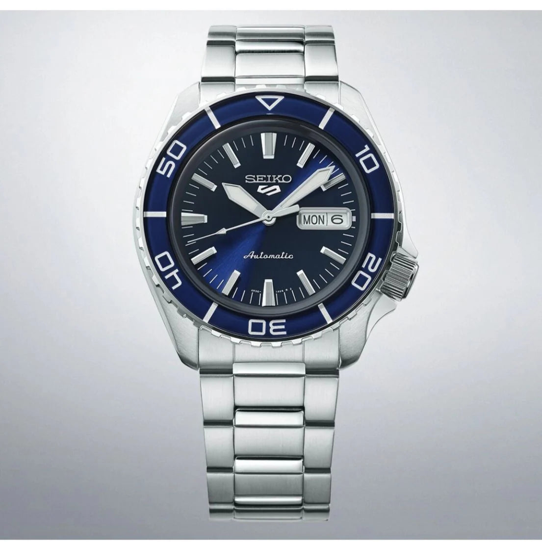  Shop Authentic Seiko 5 Sports Automatic Blue Dial Silver Steel Strap Watch for Men - SRPK97K1 - Luxxuri