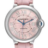  Shop Authentic Cartier Ballon Bleu De Cartier Pink Dial Pink Leather Strap Watch for Women - WSBB0007 - Luxxuri