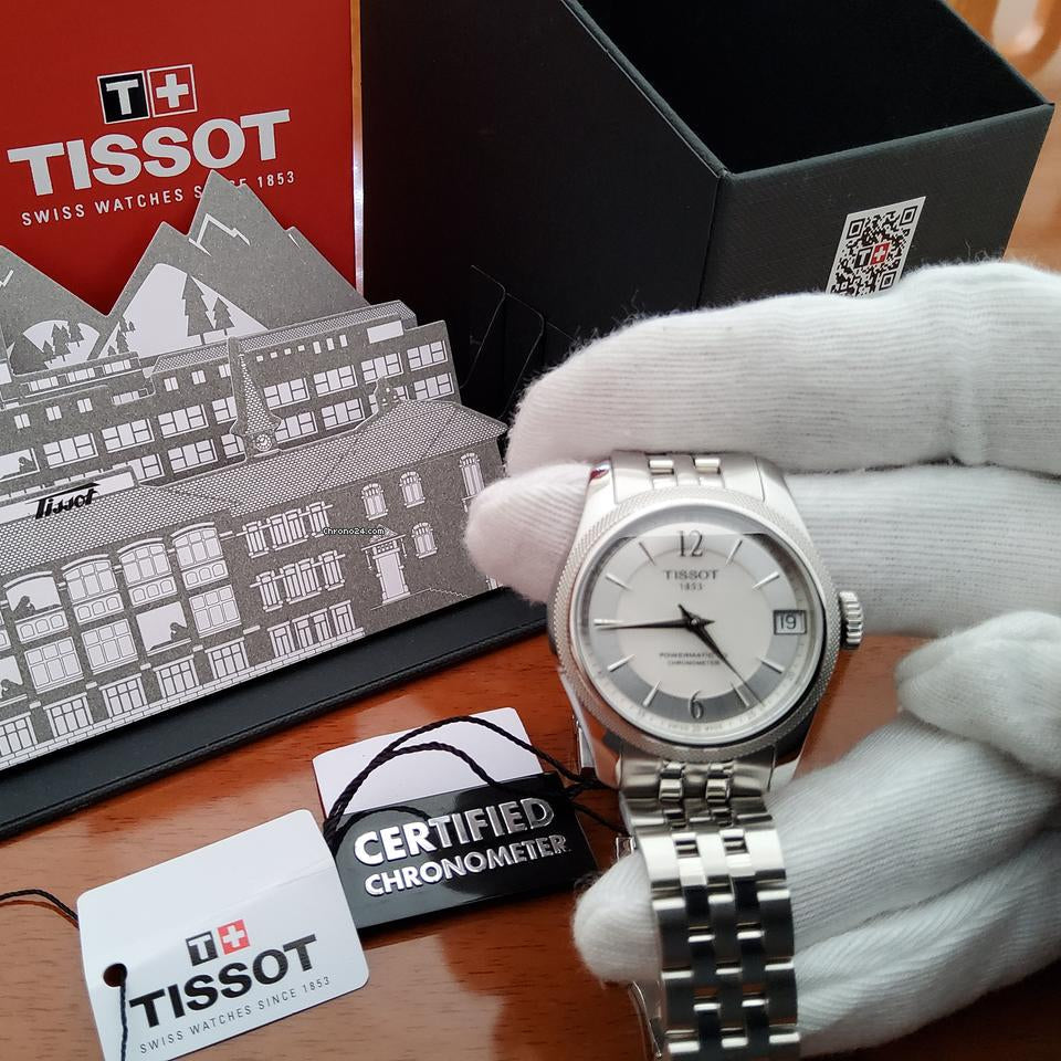  Shop Authentic Tissot Ballade Powermatic 80 Automatic Mother of Pearl Dial Silver Steel Strap Watch For Women - T108.208.11.117.00 - Luxxuri