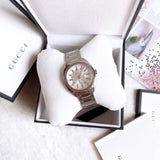  Shop Authentic Gucci G Timeless GG2570 Silver Dial Silver Steel Strap Watch For Men - YA142402 - Luxxuri