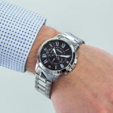  Shop Authentic Fossil Grant Chronograph Black Dial Silver Steel Strap Watch for Men - FS4736 - Luxxuri
