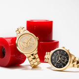  Shop Authentic Michael Kors Runway Mercer Crystals Gold Dial Gold Steel Strap Watch For Women - MK6714 - Luxxuri