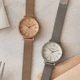  Shop Authentic Fossil Jacqueline Quartz Rose Gold Dial Rose Gold Mesh Strap Watch for Women - ES4628 - Luxxuri