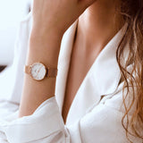  Shop Authentic Daniel Wellington Classic Petite White Dial Rose Gold Mesh Bracelet Watch For Women - DW00100219 - Luxxuri