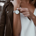  Shop Authentic Daniel Wellington Petite Sterling White Dial Silver Mesh Bracelet Watch For Women - DW00100220 - Luxxuri