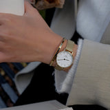  Shop Authentic Daniel Wellington Classic Petite Evergold White Dial Gold Mesh Bracelet Watch For Women - DW00100350 - Luxxuri