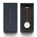  Shop Authentic Daniel Wellington Classic Petite Bristol White Dial Brown Leather Strap Watch For Women - DW00100171 - Luxxuri