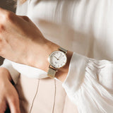  Shop Authentic Daniel Wellington Classic Petite White Dial Gold Mesh Bracelet Watch For Women - DW00100348 - Luxxuri