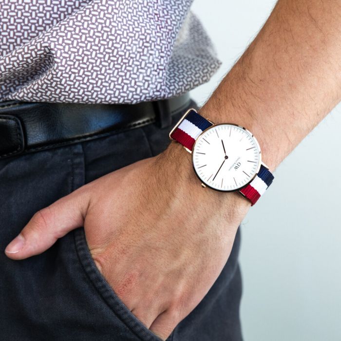  Shop Authentic Daniel Wellington Classic Cambridge White Dial Two Tone NATO Strap Watch For Men - DW00100003 - Luxxuri