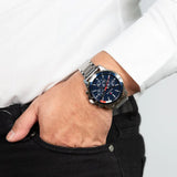  Shop Authentic Tommy Hilfiger Mason Quartz Blue Dial Silver Steel Strap Watch for Men - 1791788 - Luxxuri