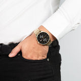  Shop Authentic Tommy Hilfiger West Chronograph Quartz Black Dial Gold Steel Strap Watch For Men - 1791708 - Luxxuri