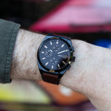  Shop Authentic Fossil Everett Chronograph Black Dial Brown Leather Strap Watch for Men - FS5798 - Luxxuri