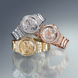  Shop Authentic Guess Moonlight Multi Function Diamonds White Dial Rose Gold Steel Strap Watch for Women - GW0320L3 - Luxxuri
