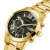  Shop Authentic Guess Atlas Chronograph Black Dial Gold Steel Strap Watch for Men - W0668G8 - Luxxuri