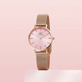  Shop Authentic Daniel Wellington Petite Melrose Pink Dial Rose Gold Mesh Strap Watch For Women - DW00100367 - Luxxuri