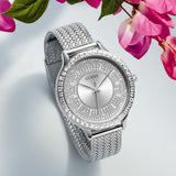  Shop Authentic Guess Soiree Diamonds Silver Dial Silver Mesh Bracelet Watch for Women - GW0402L1 - Luxxuri
